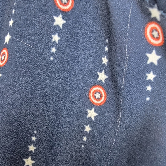 Marvel by Her Universe Captain America Semi-Sheer Tie Front Blouse Blue Size M - Picture 5 of 8